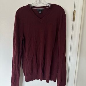 Banana Republic Wool Burgundy V-Neck Sweater